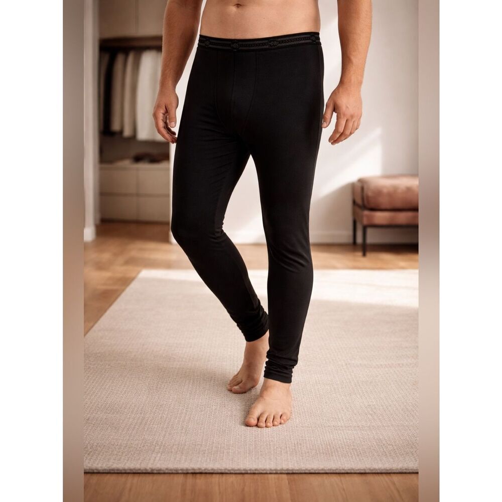 NWOT HB Men’s Big & Tall Black Base Layer Long Pants Long Johns Cold Weather - 2